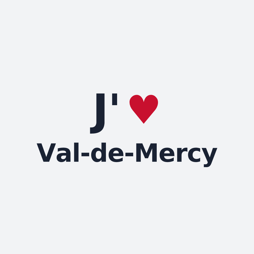 Poster personnalisé Val-de-Mercy — design J'aime Val-de-Mercy