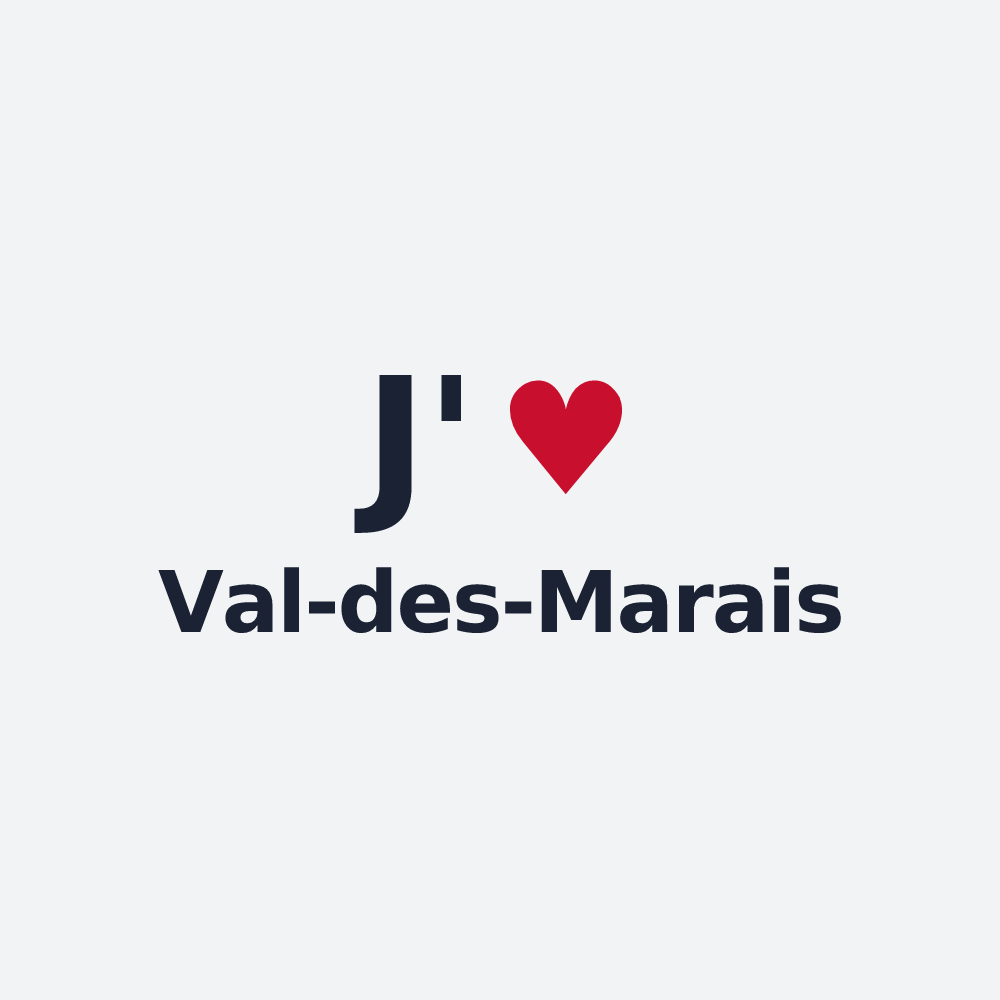 Poster personnalisé Val-des-Marais — design « J'aime Val-des-Marais » imprimé sur le poster