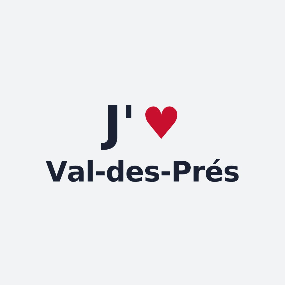 Poster personnalisé Val-des-Prés — design « J'aime Val-des-Prés » imprimé sur le poster