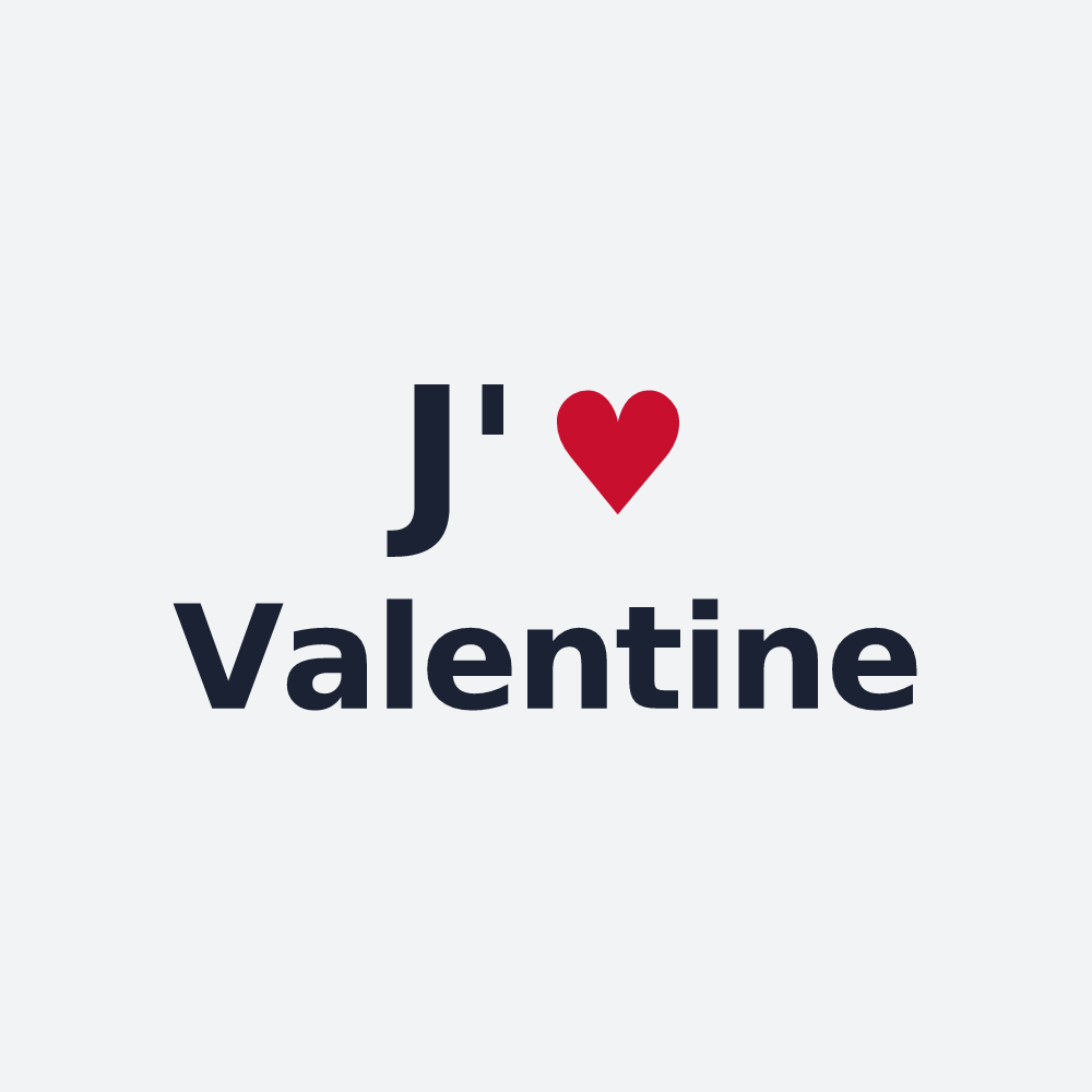 Poster personnalisé Valentine — design J'aime Valentine