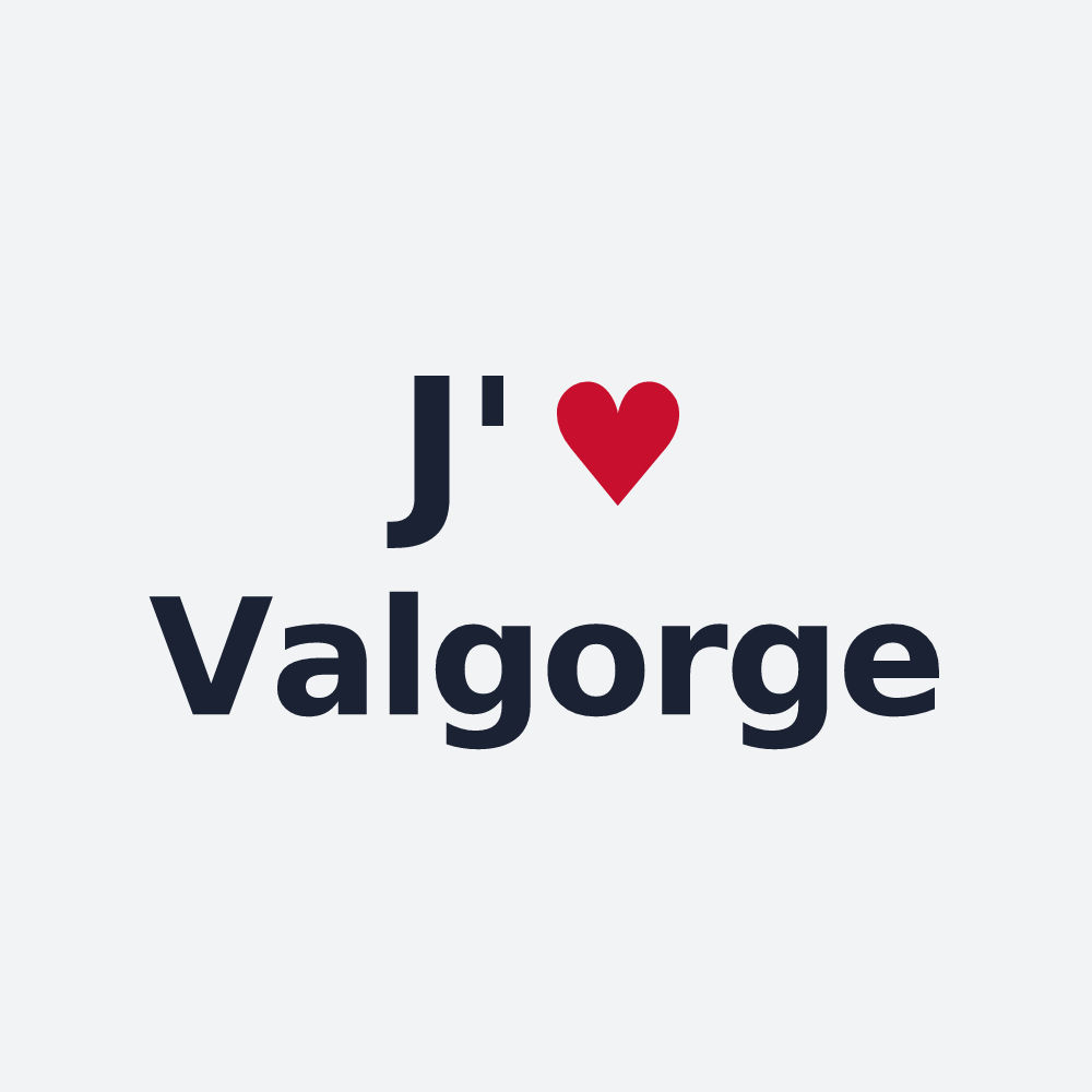 Poster personnalisé Valgorge — design « J'aime Valgorge » imprimé sur le poster