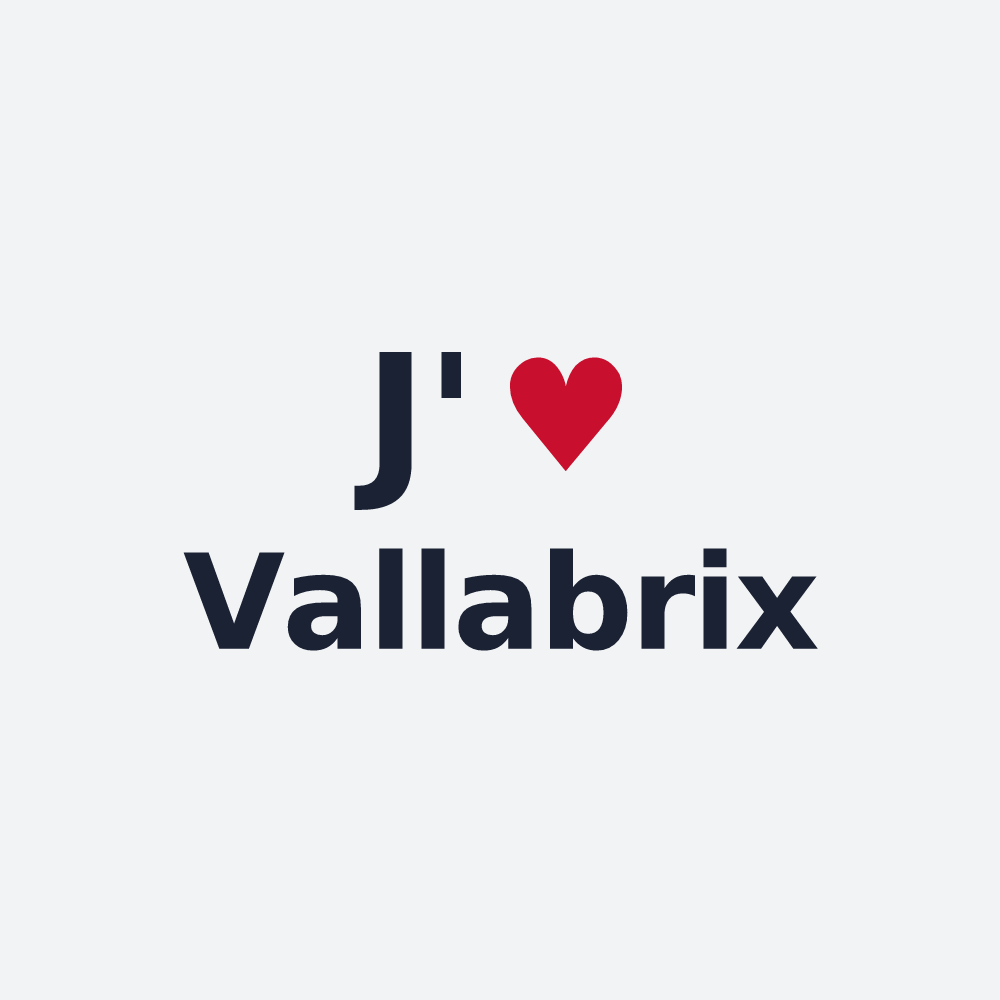 Poster personnalisé Vallabrix — design « J'aime Vallabrix » imprimé sur le poster