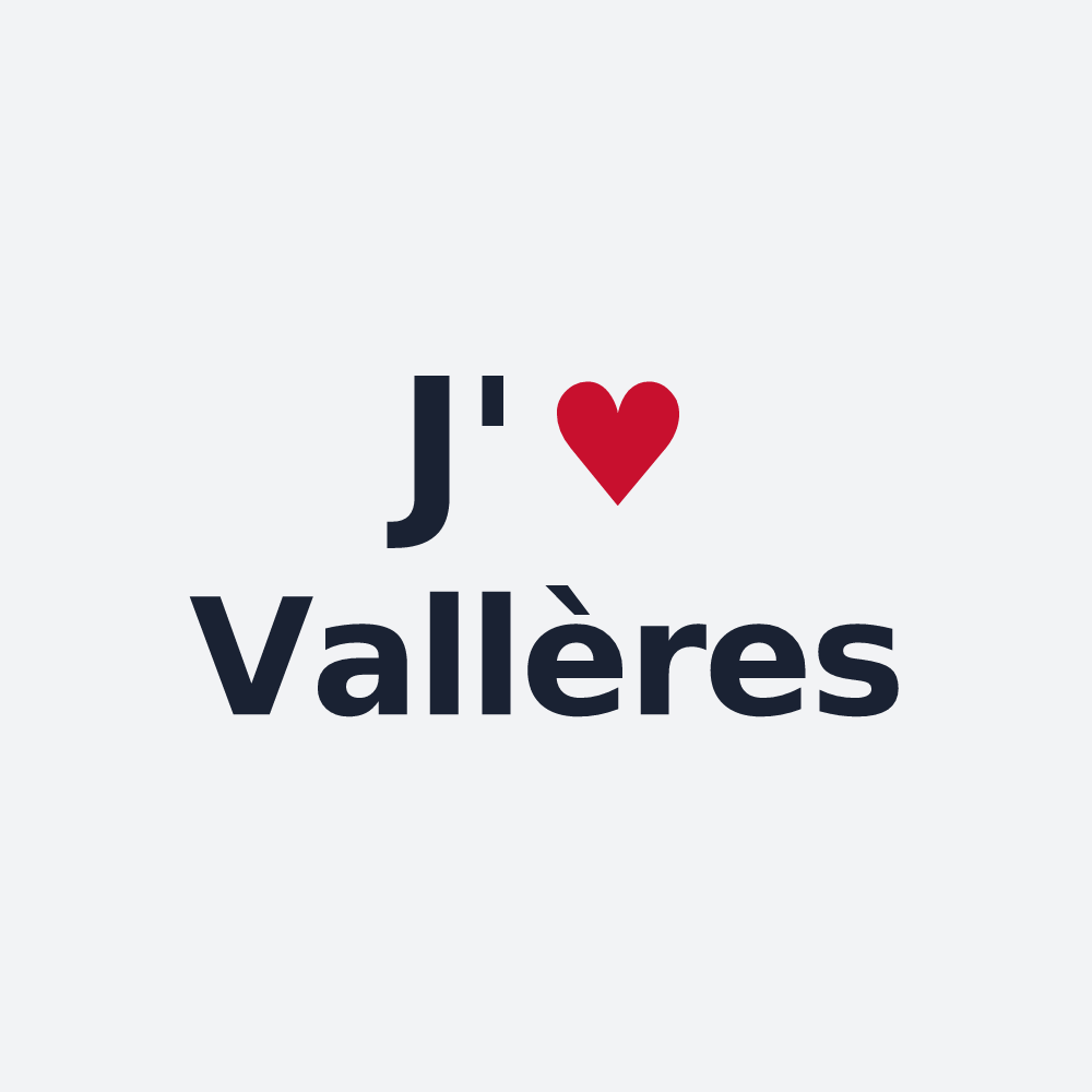Poster personnalisé Vallères — design « J'aime Vallères » imprimé sur le poster