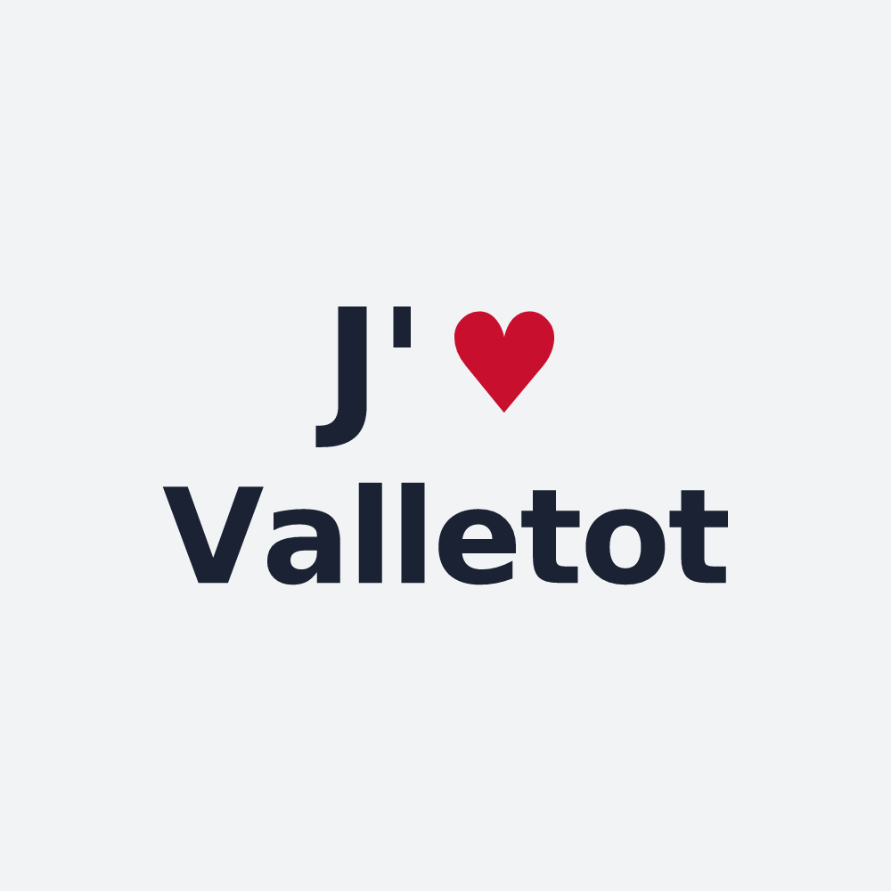 Poster personnalisé Valletot — design « J'aime Valletot » imprimé sur le poster