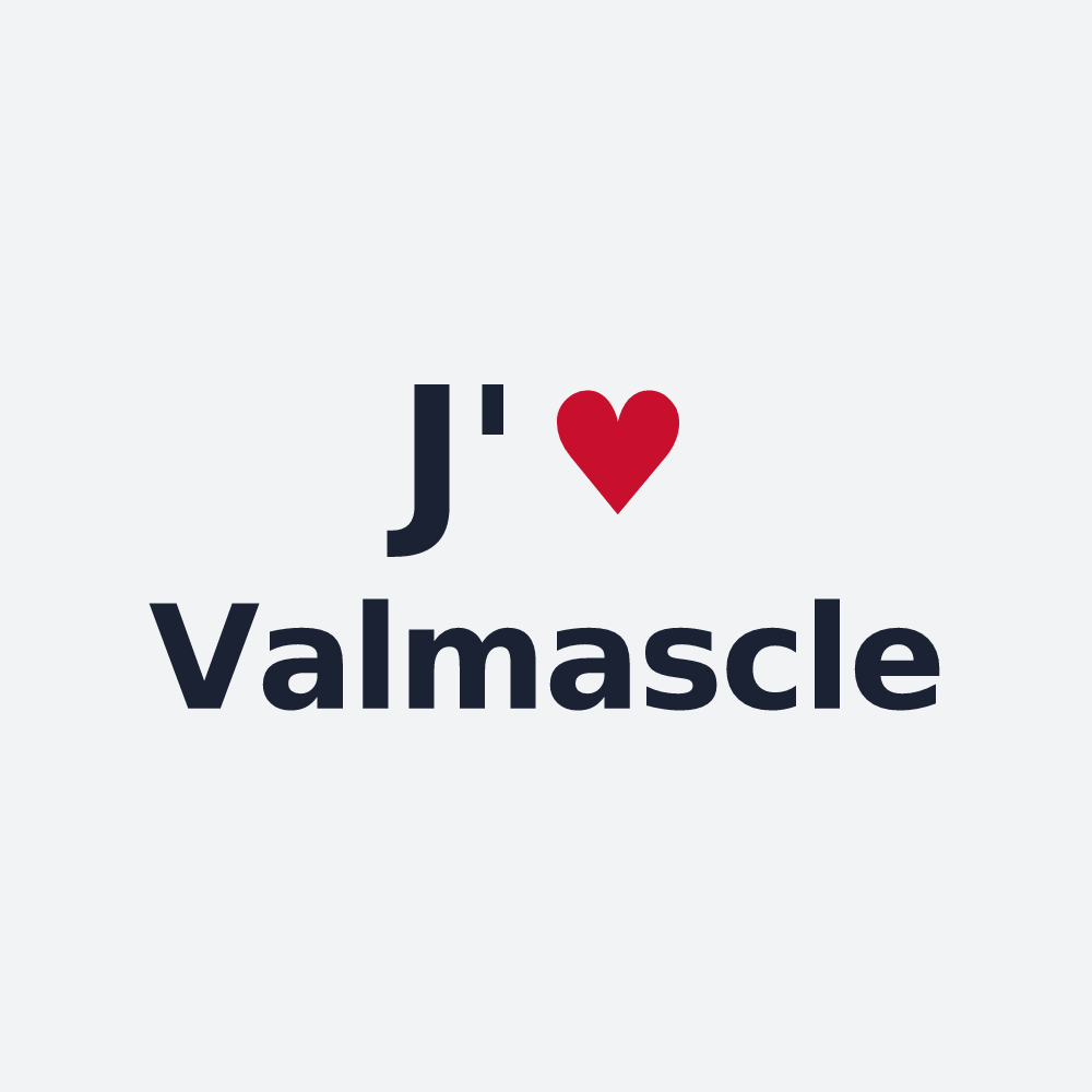 Poster personnalisé Valmascle — design « J'aime Valmascle » imprimé sur le poster