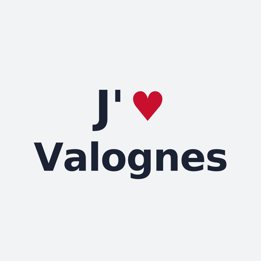Poster personnalisé Valognes — design « J'aime Valognes » imprimé sur le poster