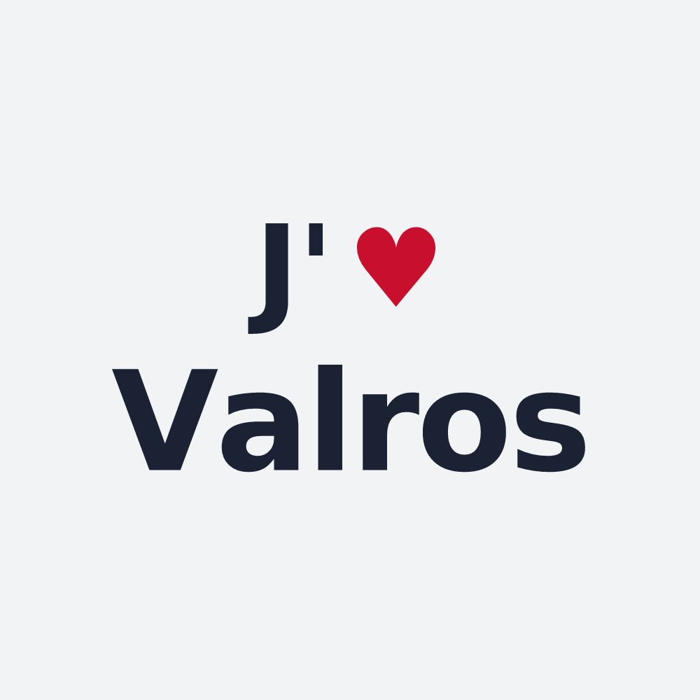 Poster personnalisé Valros — design J'aime Valros