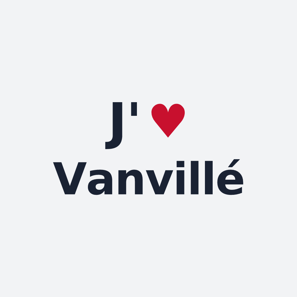 Poster personnalisé Vanvillé — design « J'aime Vanvillé » imprimé sur le poster