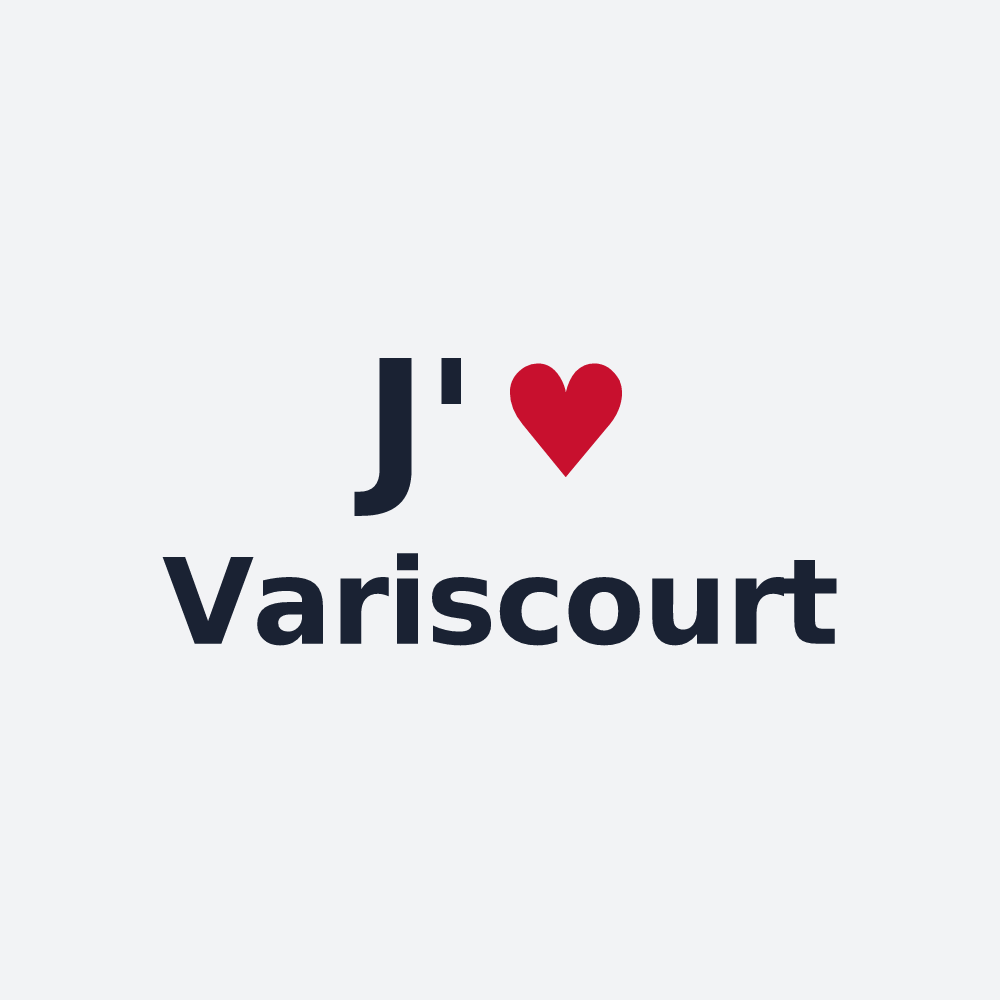 Poster personnalisé Variscourt — design « J'aime Variscourt » imprimé sur le poster