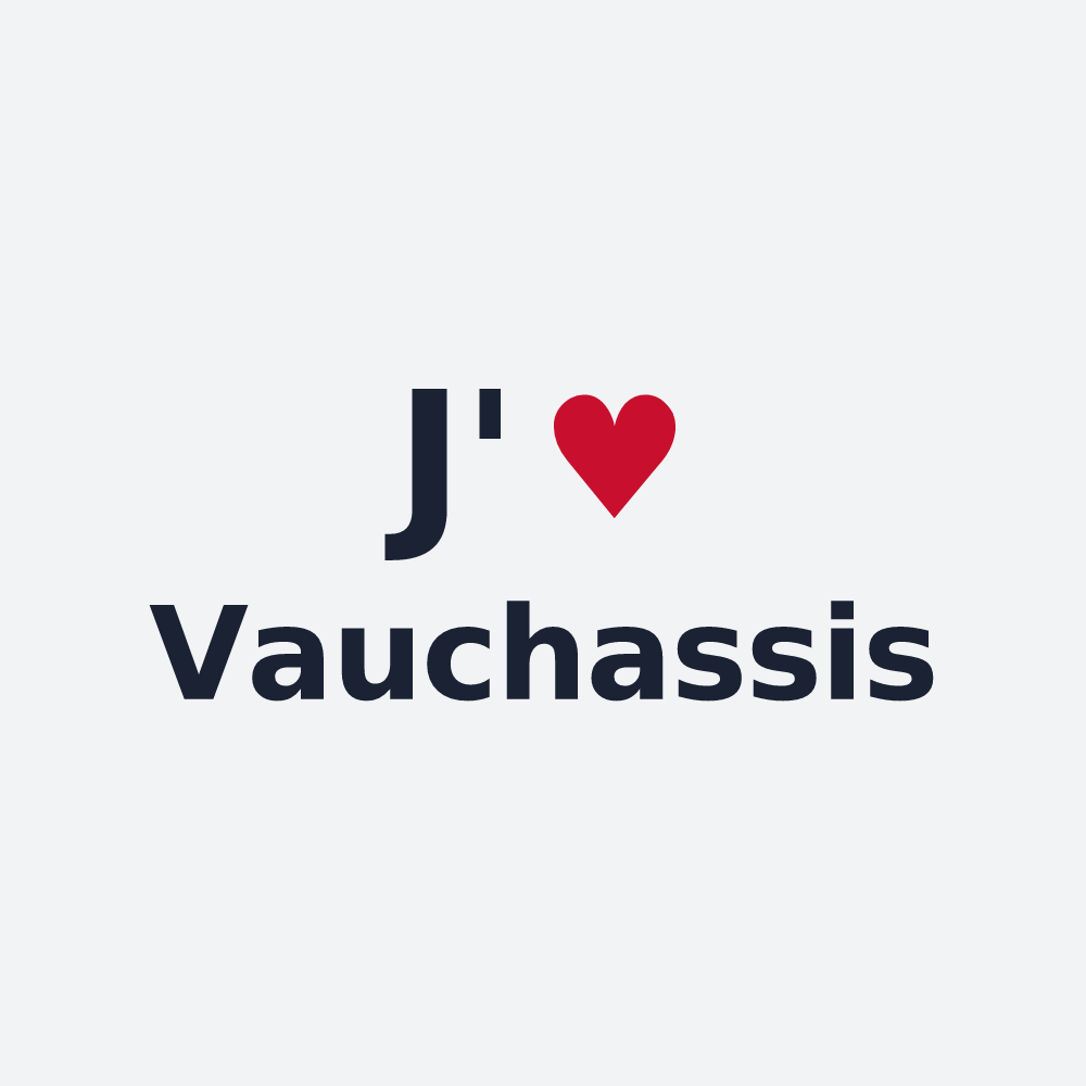 Poster personnalisé Vauchassis — design « J'aime Vauchassis » imprimé sur le poster