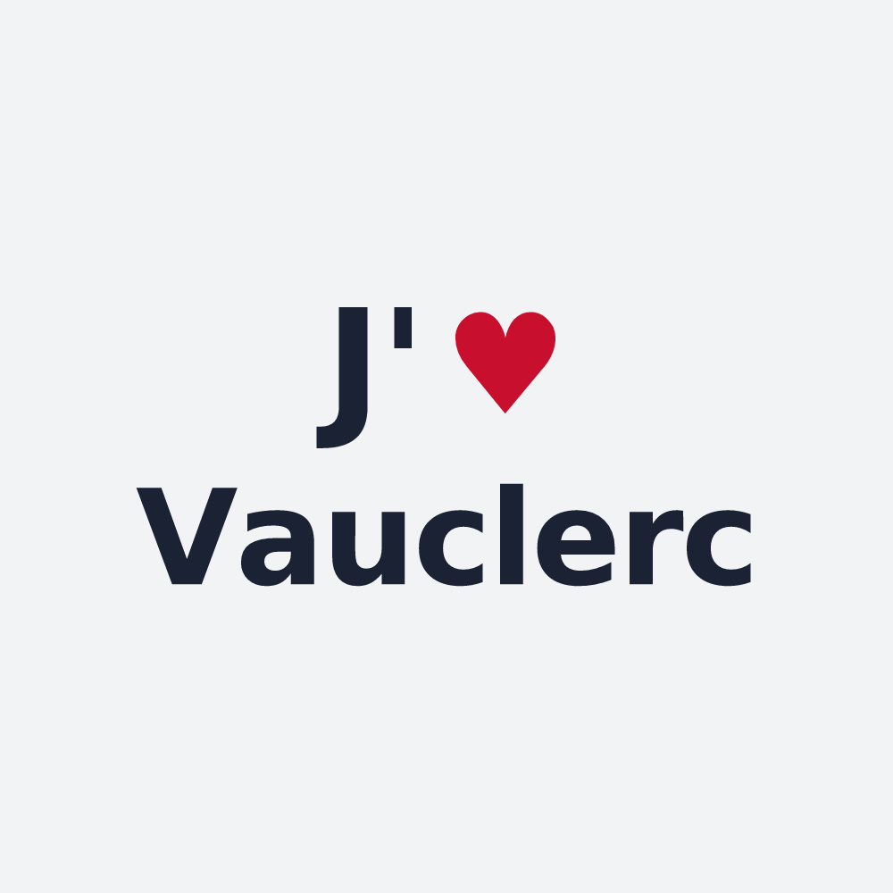 Poster personnalisé Vauclerc — design « J'aime Vauclerc » imprimé sur le poster