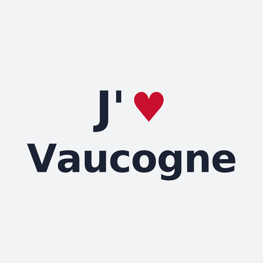 Poster personnalisé Vaucogne — design « J'aime Vaucogne » imprimé sur le poster