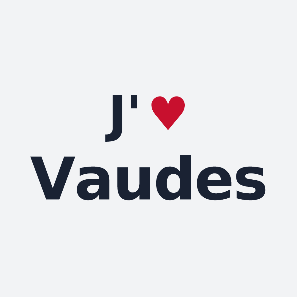 Poster personnalisé Vaudes — design « J'aime Vaudes » imprimé sur le poster