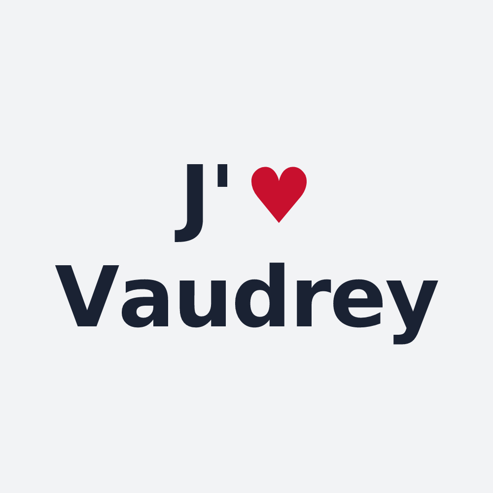 Poster personnalisé Vaudrey — design J'aime Vaudrey