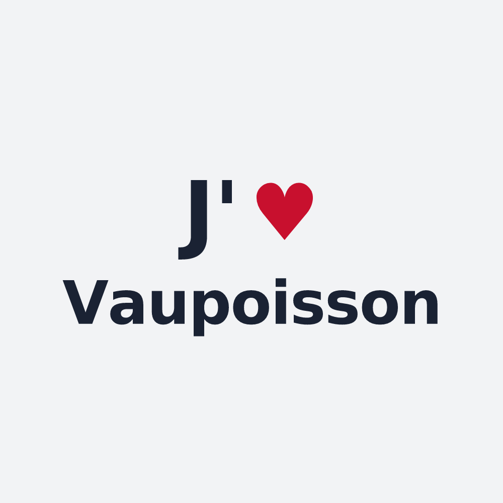 Poster personnalisé Vaupoisson — design J'aime Vaupoisson