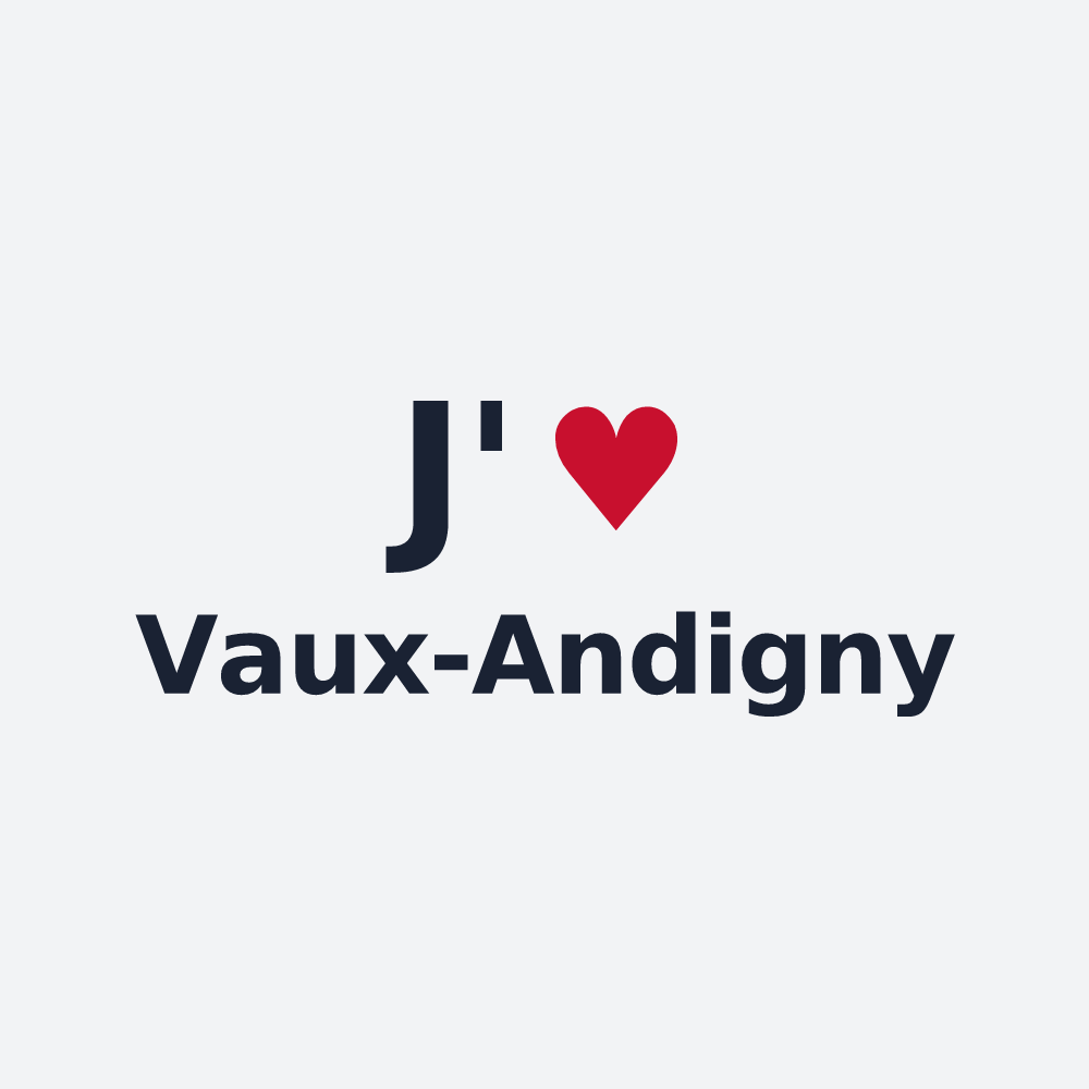 Poster personnalisé Vaux-Andigny — design « J'aime Vaux-Andigny » imprimé sur le poster