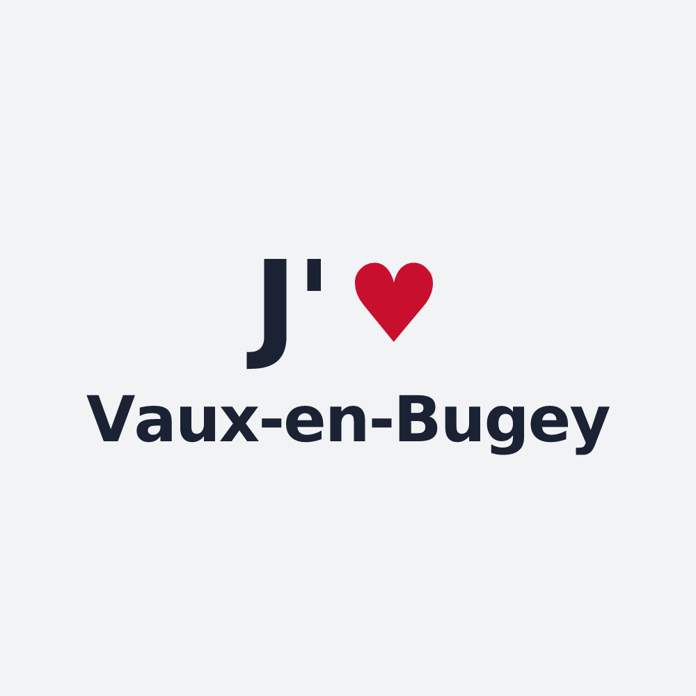 Poster personnalisé Vaux-en-Bugey — design J'aime Vaux-en-Bugey