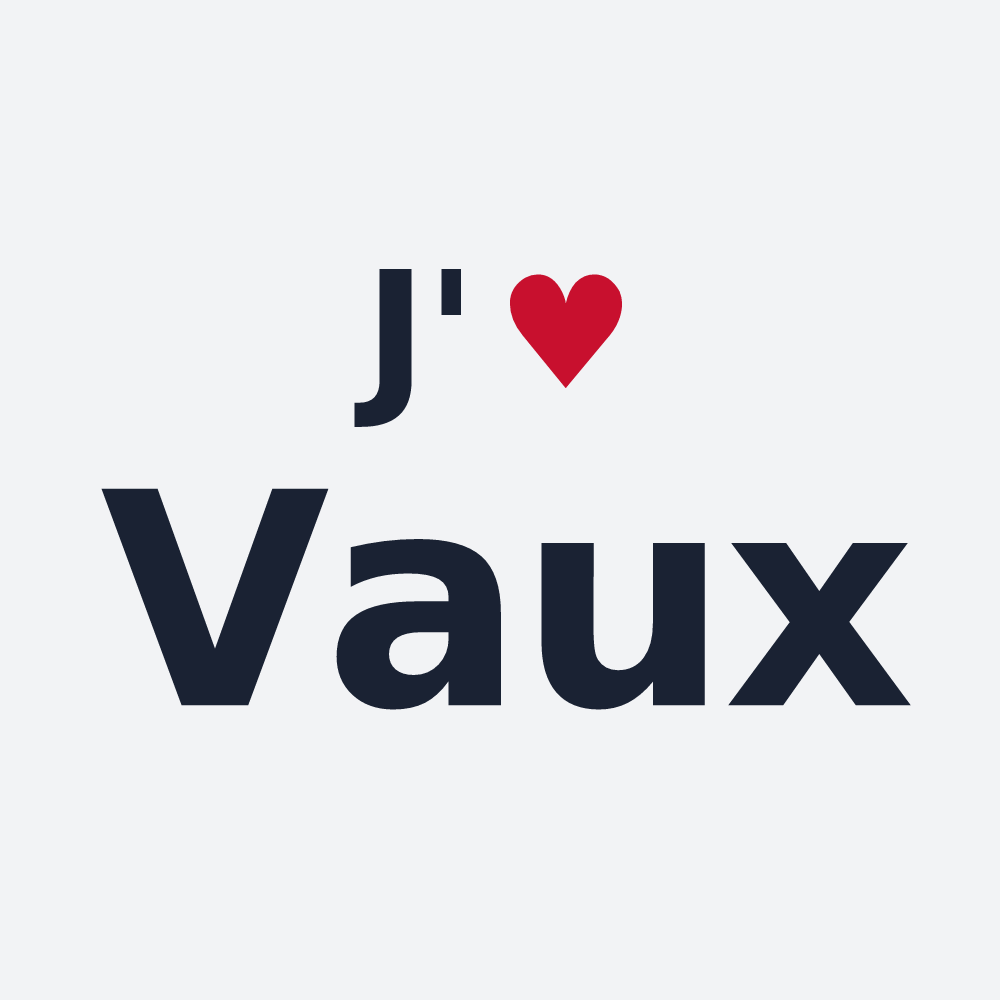 Poster personnalisé Vaux — design « J'aime Vaux » imprimé sur le poster