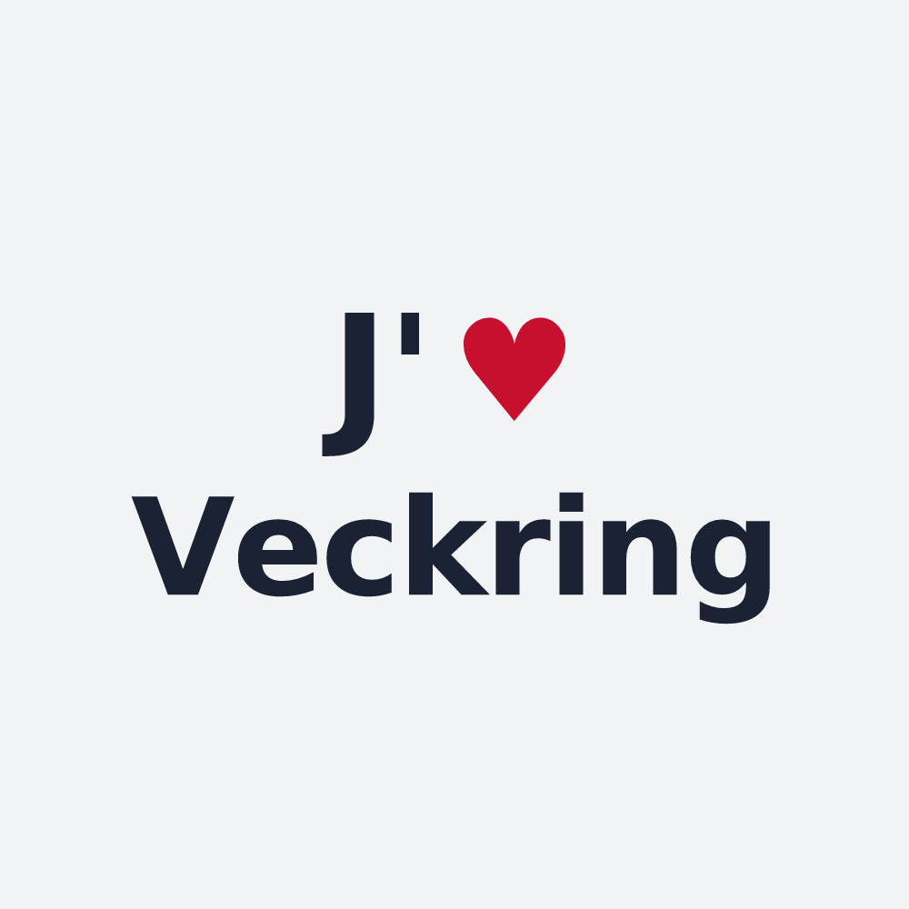 Poster personnalisé Veckring — design « J'aime Veckring » imprimé sur le poster