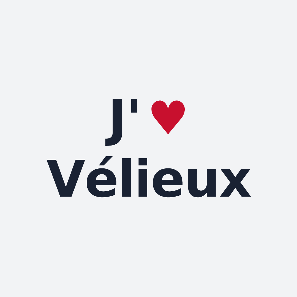 Poster personnalisé Vélieux — design J'aime Vélieux