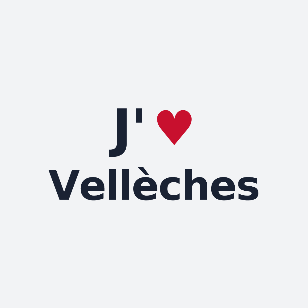 Poster personnalisé Vellèches — design J'aime Vellèches
