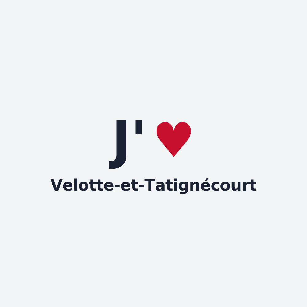 Poster personnalisé Velotte-et-Tatignécourt — design J'aime Velotte-et-Tatignécourt