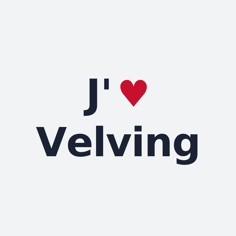 Poster personnalisé Velving — design « J'aime Velving » imprimé sur le poster