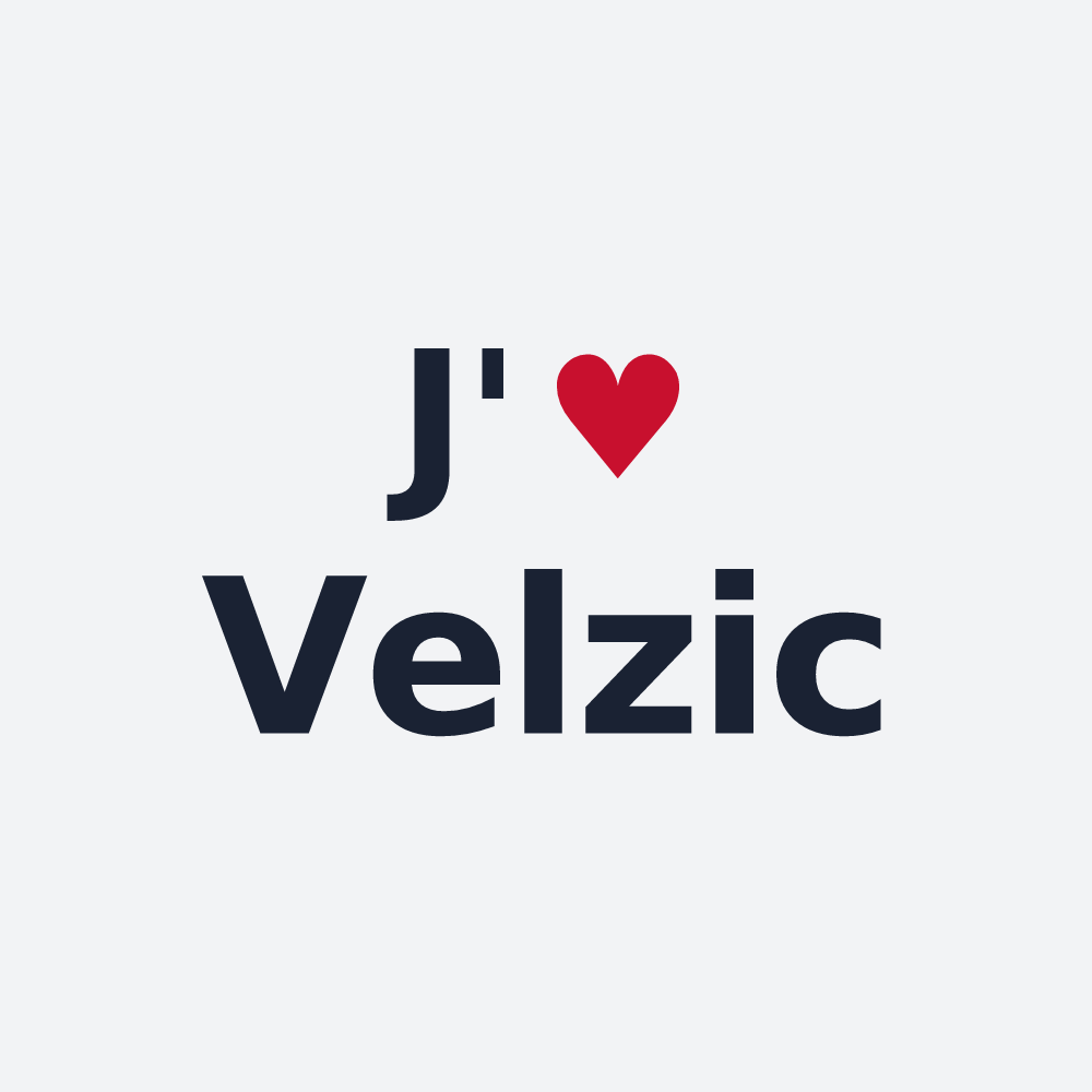 Poster personnalisé Velzic — design J'aime Velzic