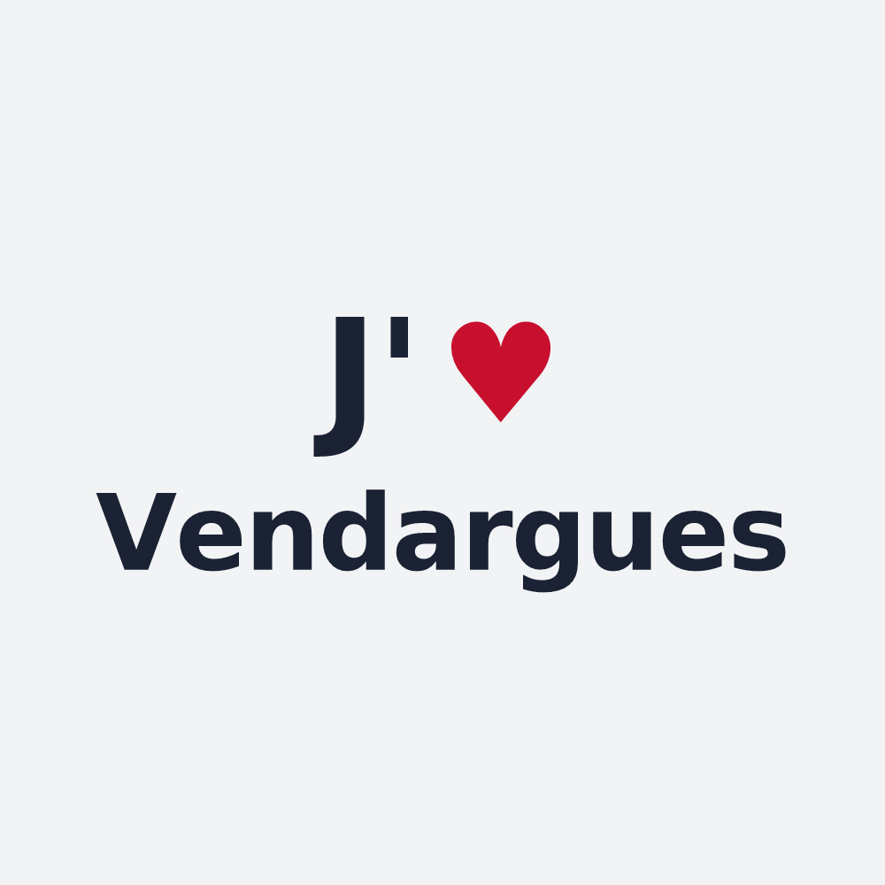 Poster personnalisé Vendargues — design « J'aime Vendargues » imprimé sur le poster