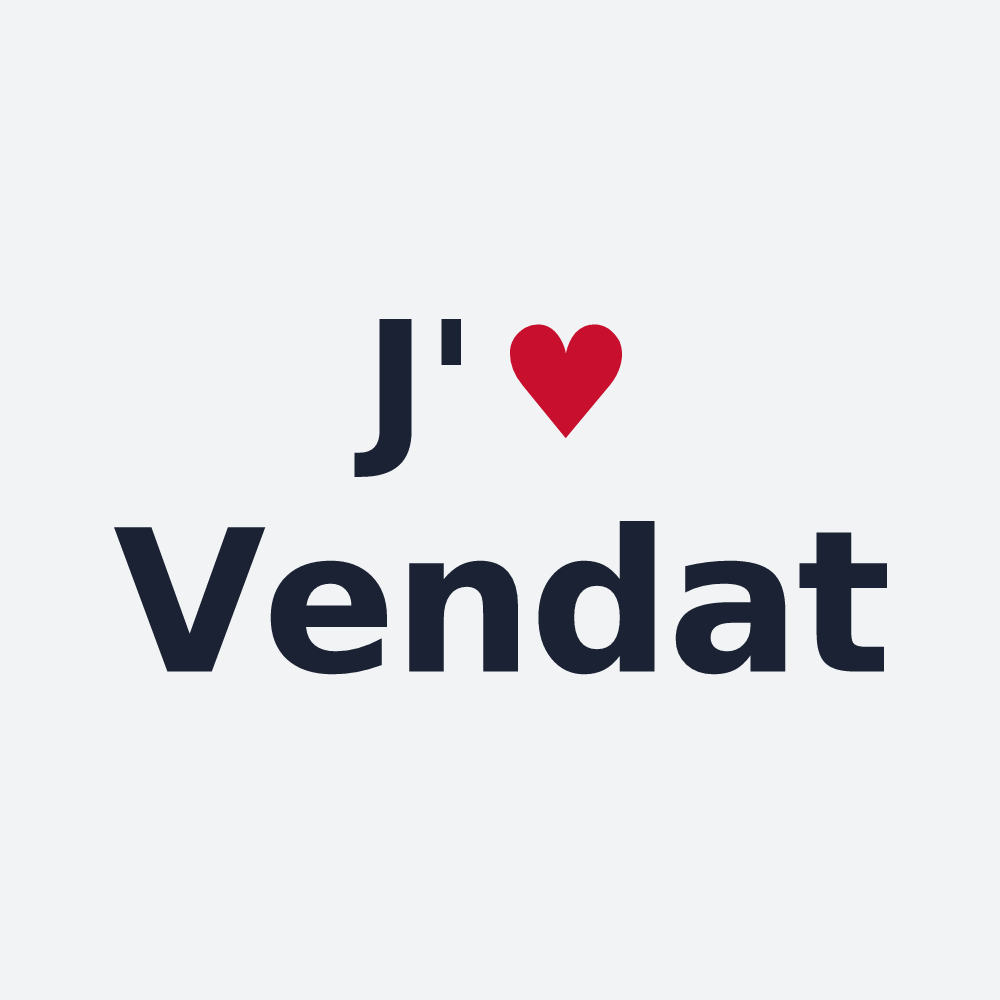 Poster personnalisé Vendat — design J'aime Vendat
