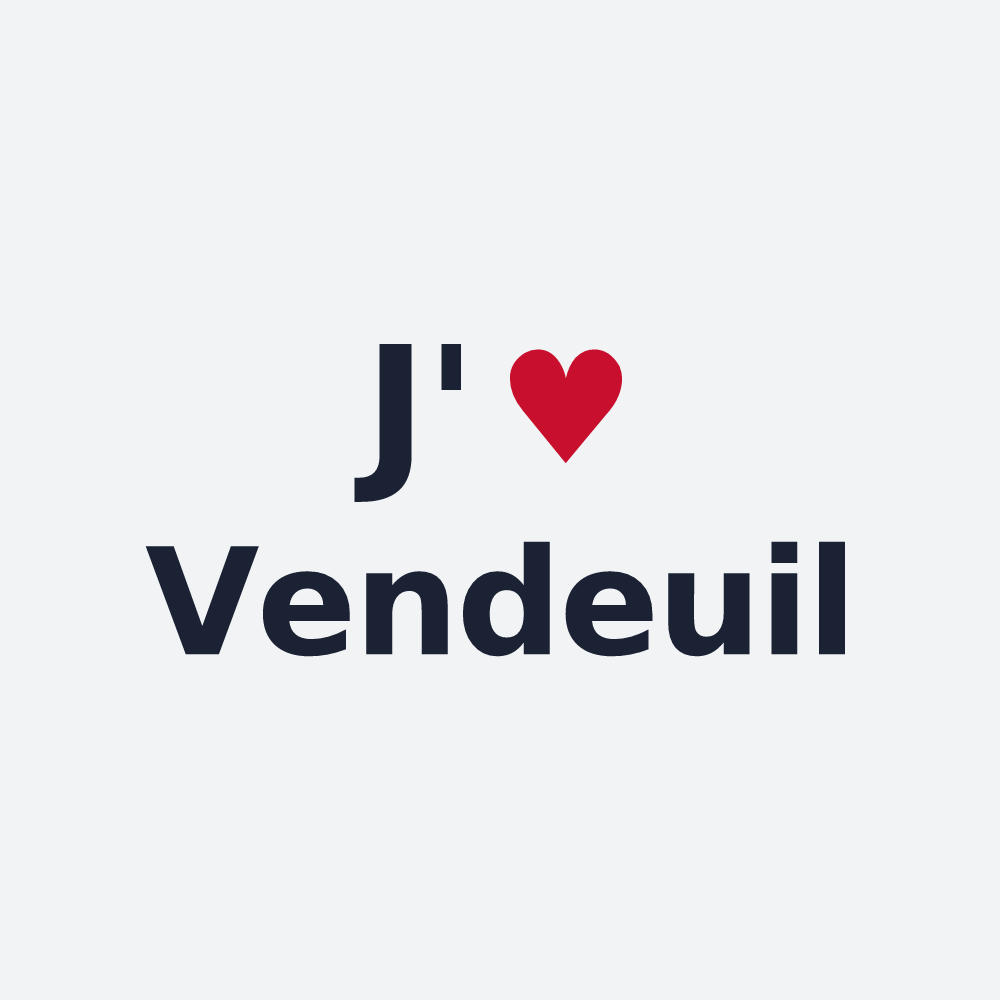 Poster personnalisé Vendeuil — design « J'aime Vendeuil » imprimé sur le poster