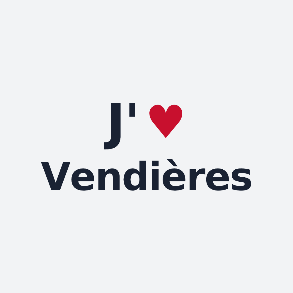 Poster personnalisé Vendières — design « J'aime Vendières » imprimé sur le poster