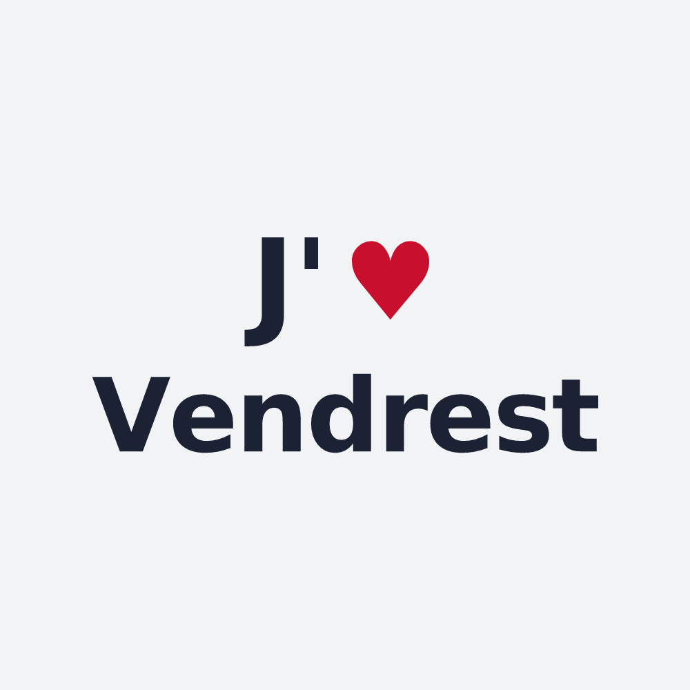 Poster personnalisé Vendrest — design J'aime Vendrest