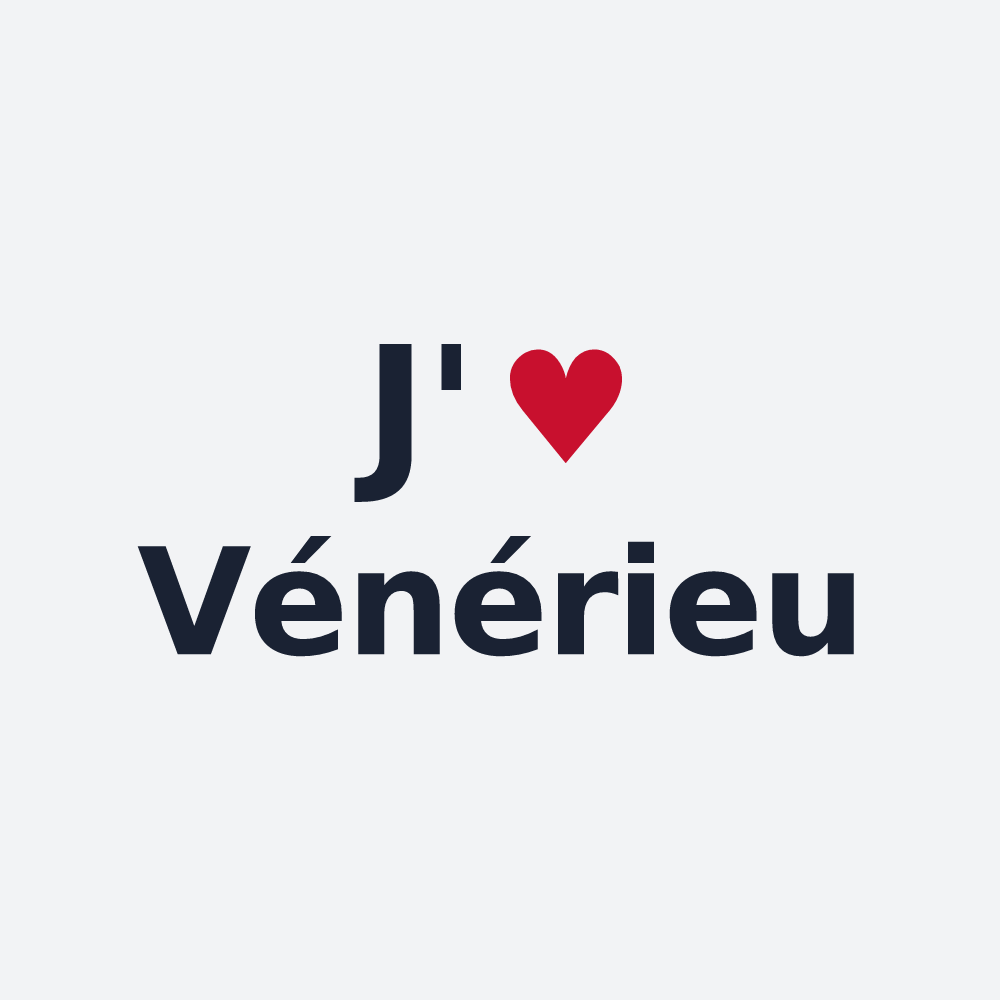 Poster personnalisé Vénérieu — design « J'aime Vénérieu » imprimé sur le poster