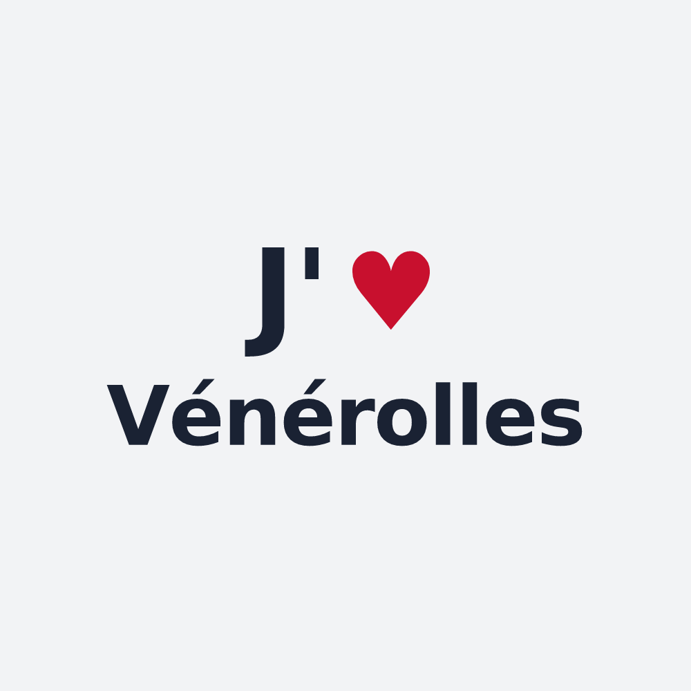 Poster personnalisé Vénérolles — design « J'aime Vénérolles » imprimé sur le poster