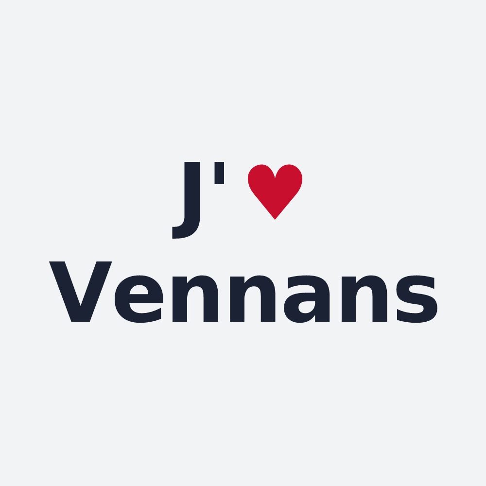 Poster personnalisé Vennans — design « J'aime Vennans » imprimé sur le poster