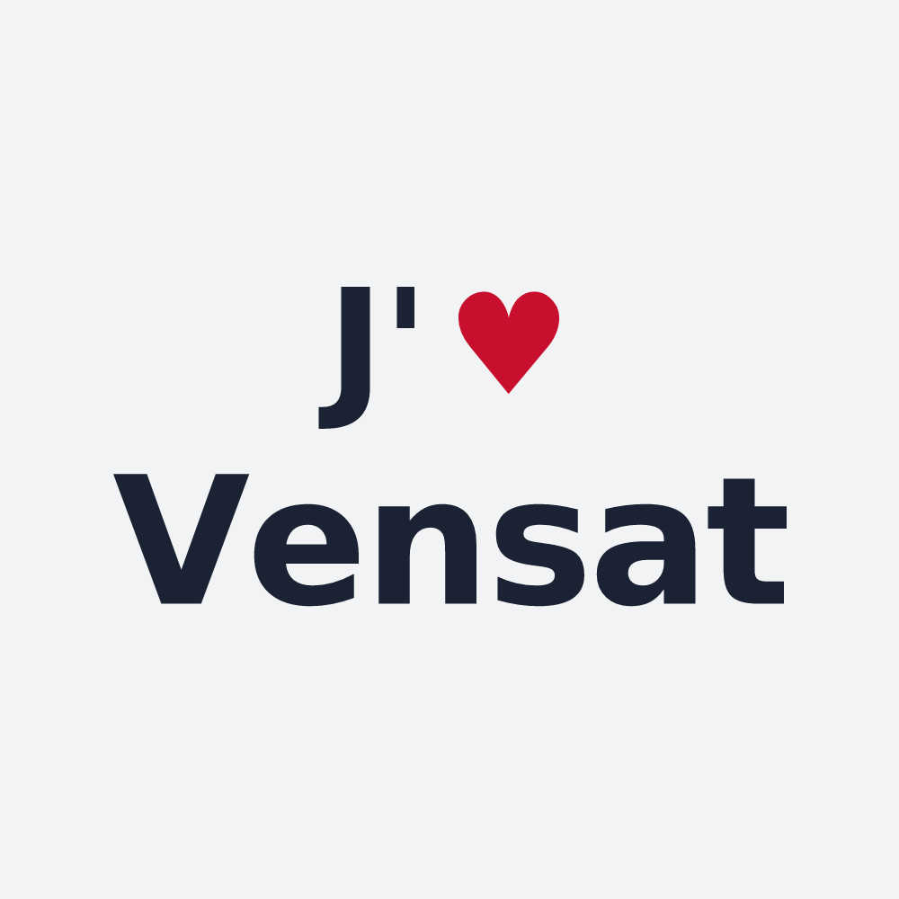 Poster personnalisé Vensat — design J'aime Vensat