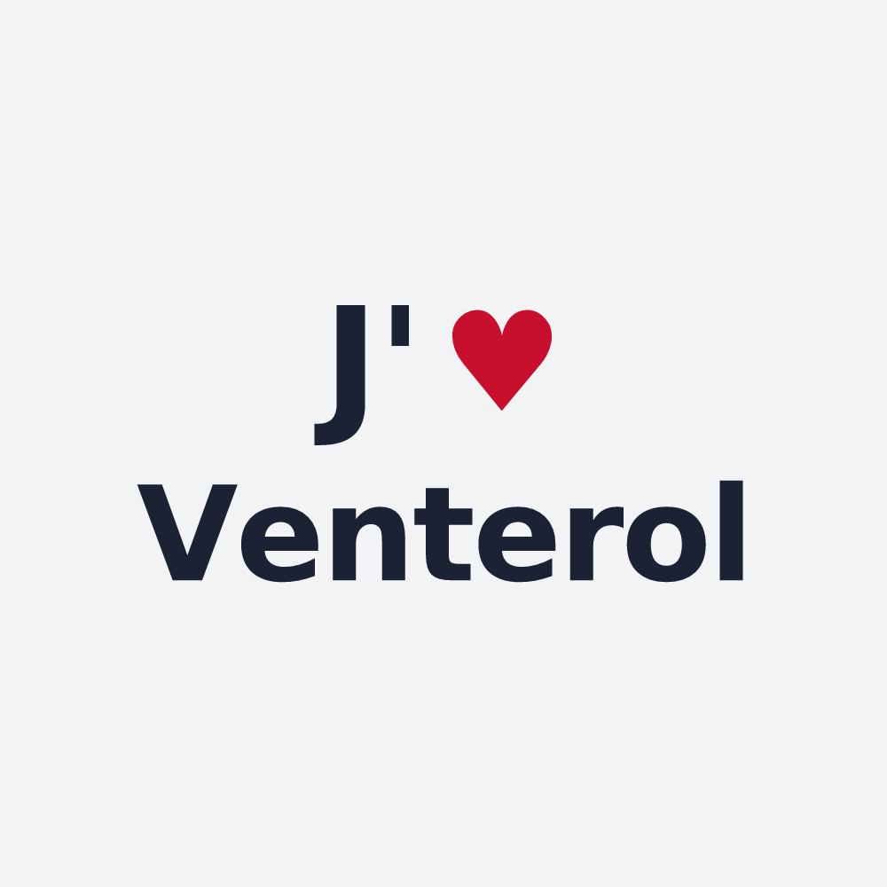 Poster personnalisé Venterol — design « J'aime Venterol » imprimé sur le poster