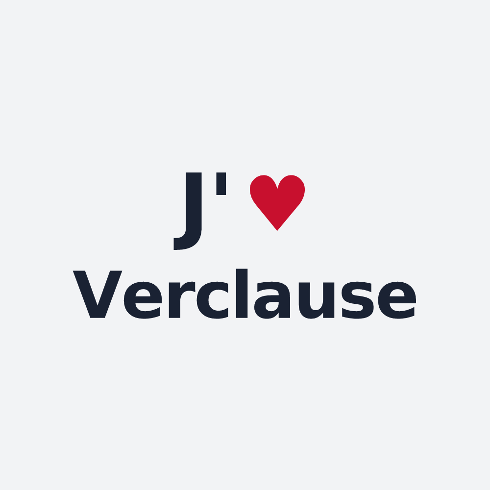 Poster personnalisé Verclause — design J'aime Verclause