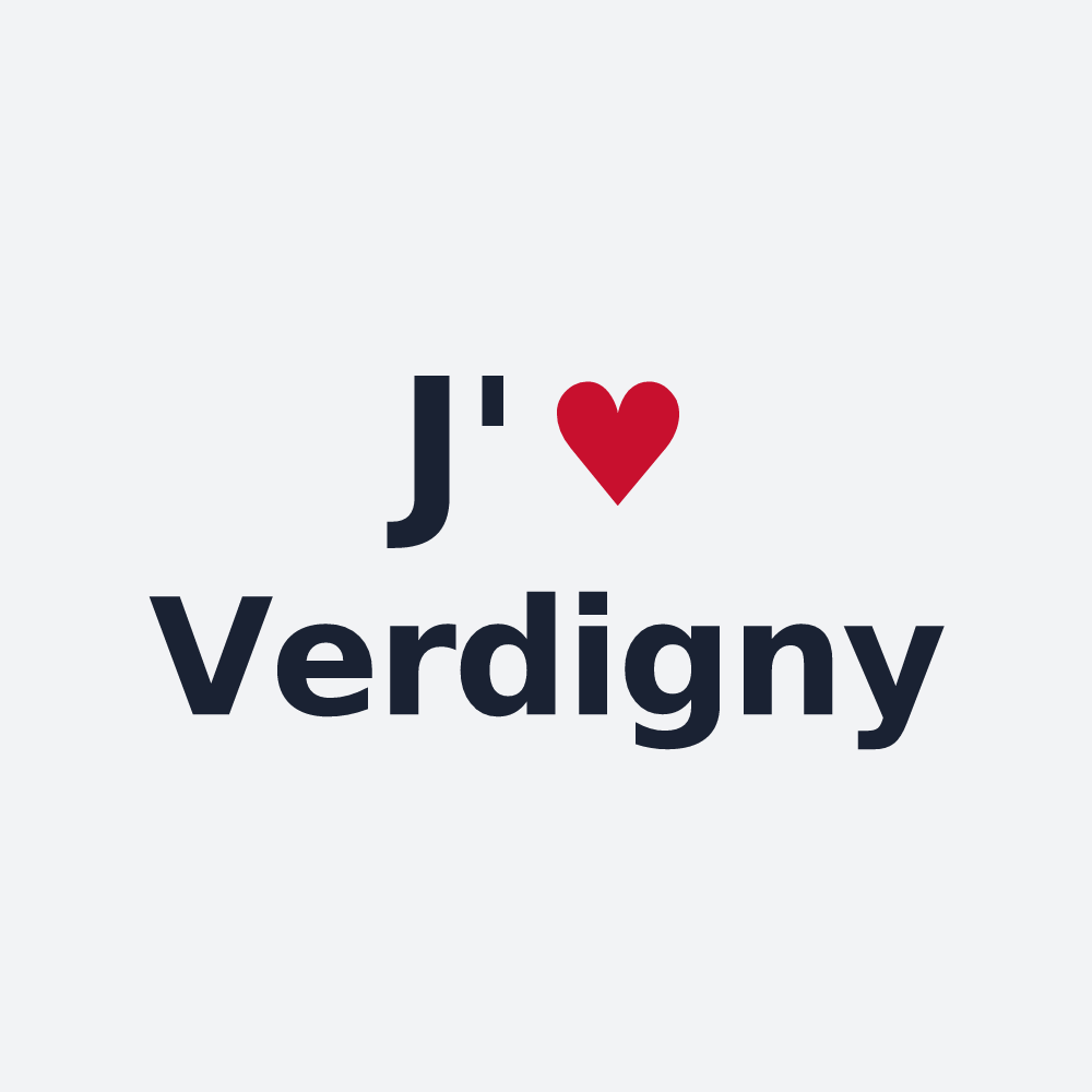 Poster personnalisé Verdigny — design « J'aime Verdigny » imprimé sur le poster