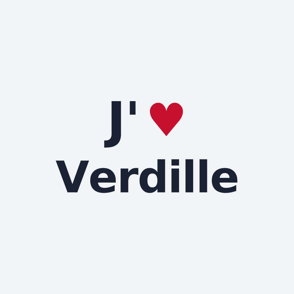 Poster personnalisé Verdille — design « J'aime Verdille » imprimé sur le poster