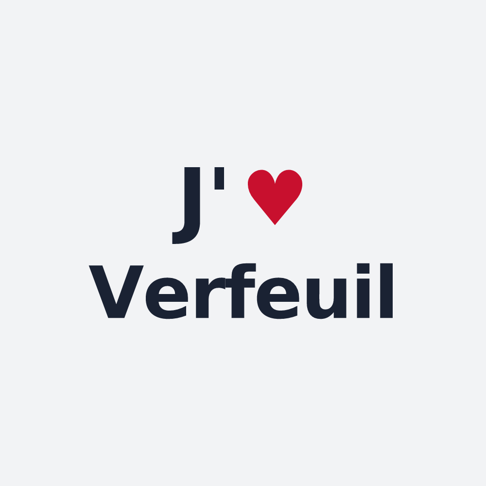Poster personnalisé Verfeuil — design « J'aime Verfeuil » imprimé sur le poster