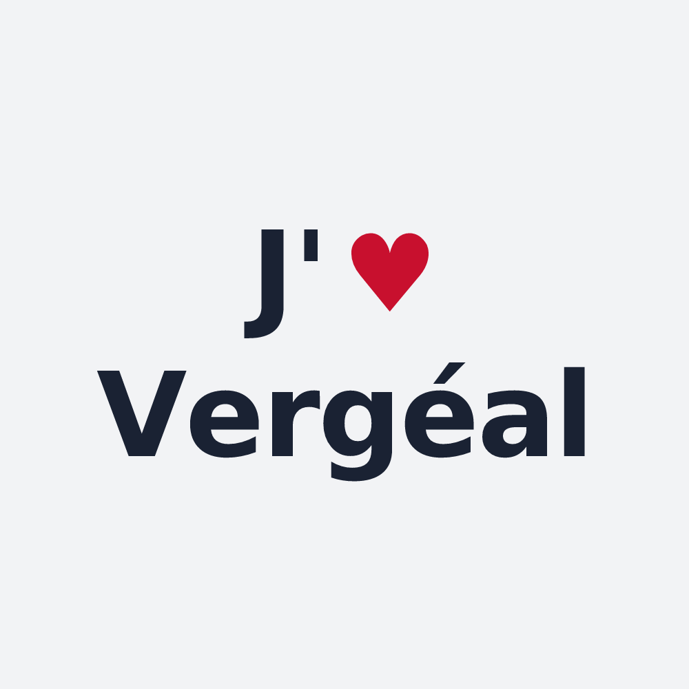 Poster personnalisé Vergéal — design J'aime Vergéal