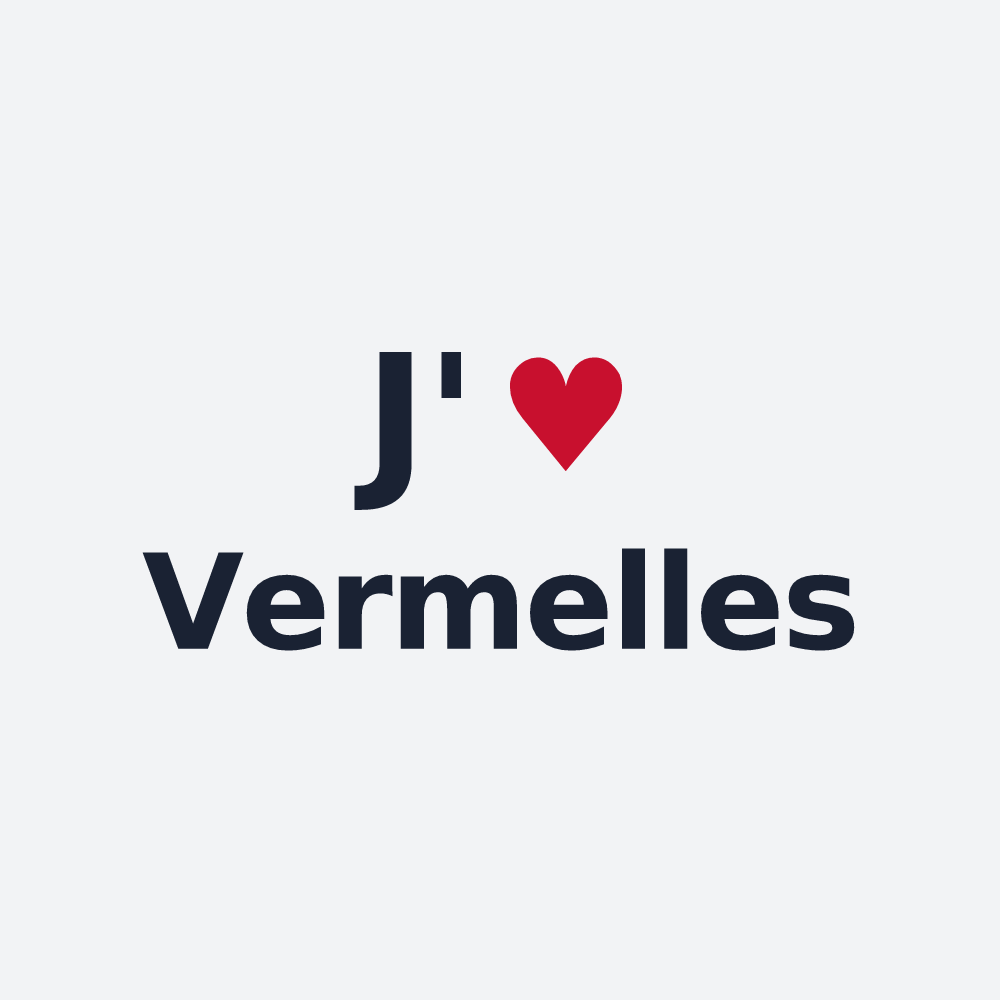 Poster personnalisé Vermelles — design « J'aime Vermelles » imprimé sur le poster