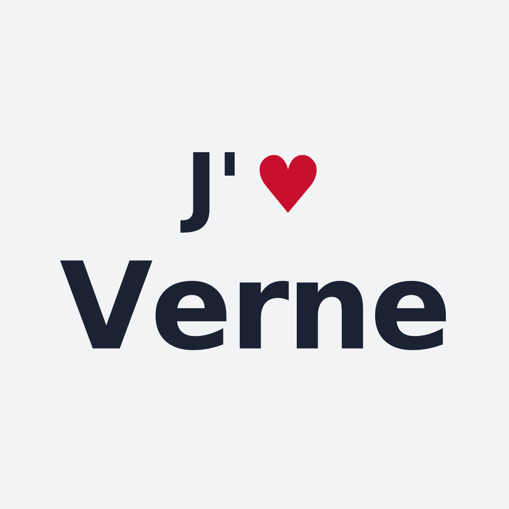 Poster personnalisé Verne — design « J'aime Verne » imprimé sur le poster
