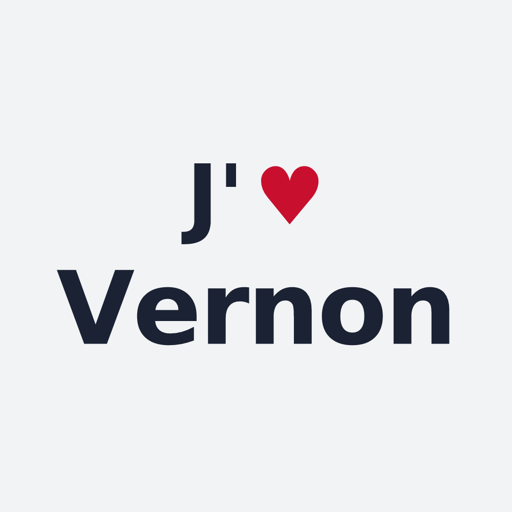 Poster personnalisé Vernon — design J'aime Vernon