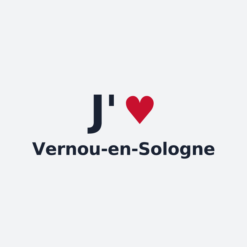 Poster personnalisé Vernou-en-Sologne — design J'aime Vernou-en-Sologne