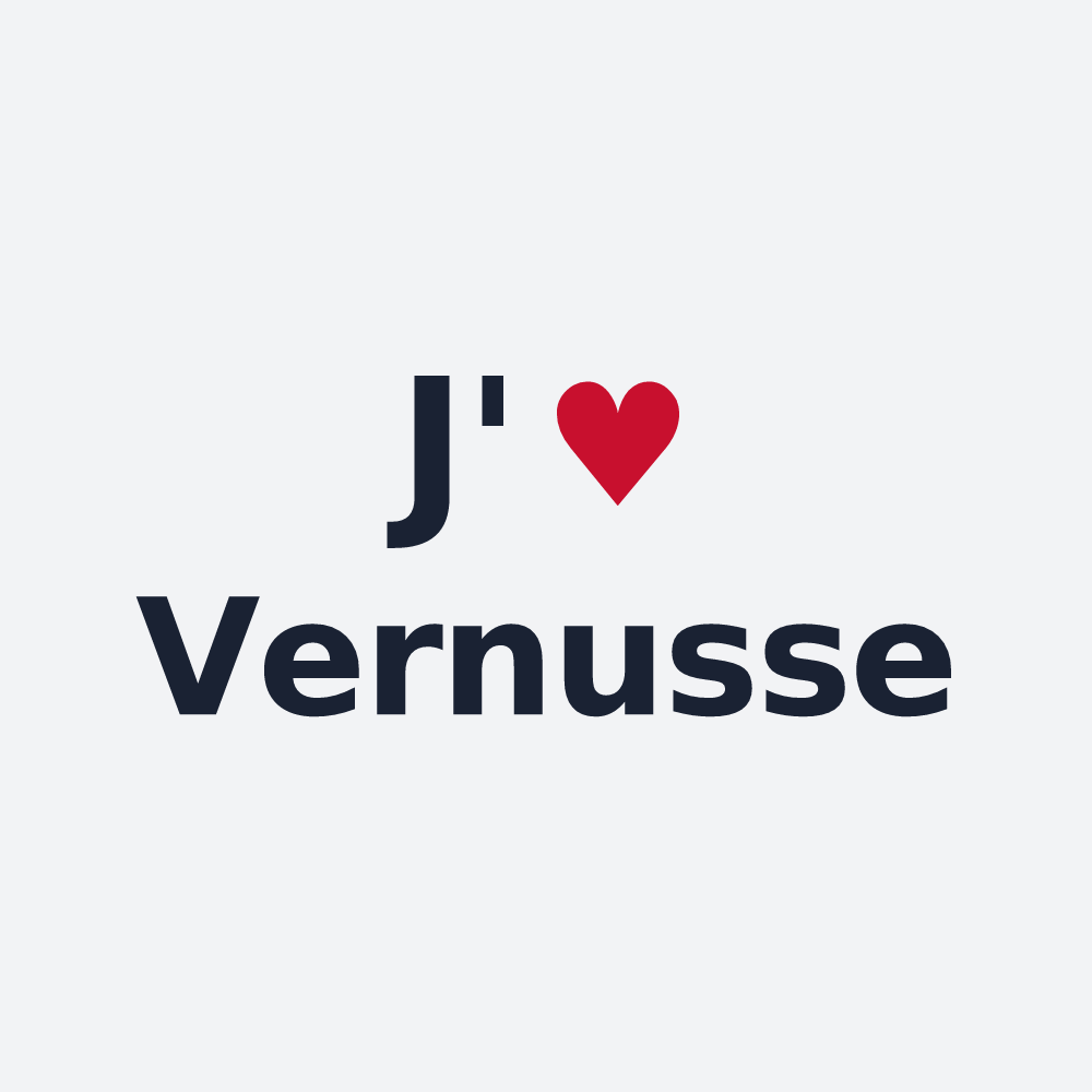 Poster personnalisé Vernusse — design « J'aime Vernusse » imprimé sur le poster