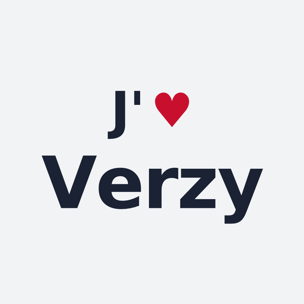 Poster personnalisé Verzy — design « J'aime Verzy » imprimé sur le poster
