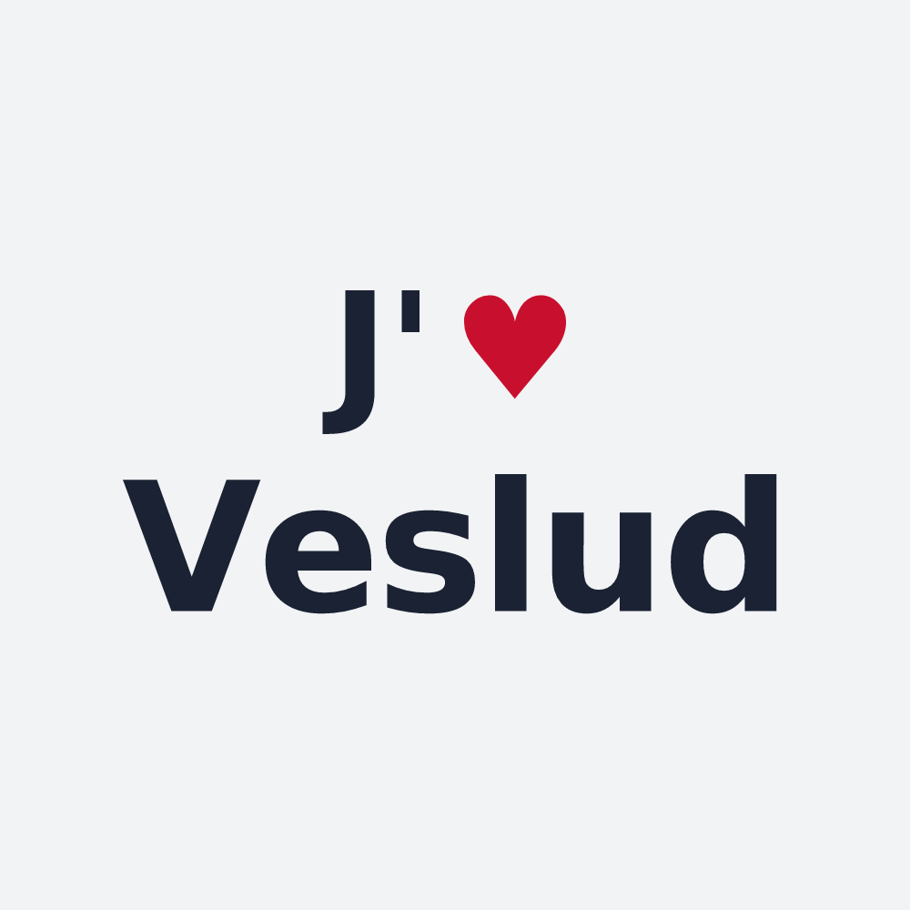 Poster personnalisé Veslud — design « J'aime Veslud » imprimé sur le poster